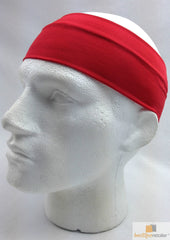 PLAIN HEADBAND Elastic Stretch Sports Yoga Hair Band Unisex 8cm Wide Wrap - Red