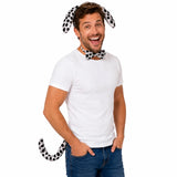 3pcs DOG EAR HEADBAND w Bow Tail Animal Costume Halloween Party Hair Dalmatian