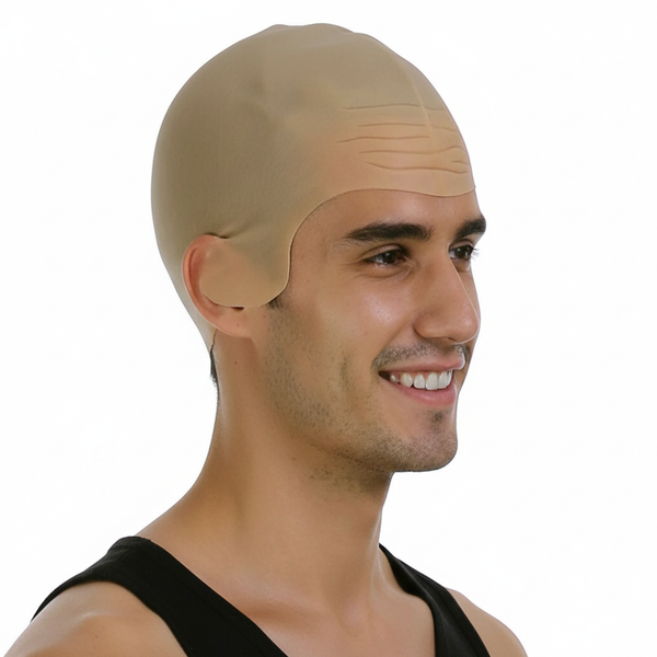 Bald Skinhead Wig Cap Costume Rubber Latex Dress Up Party Head Cover