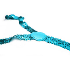 2x Mens Suspenders Braces Adjustable Strong Clip On Elastic Formal Wedding Slim - Blue (Sequin)