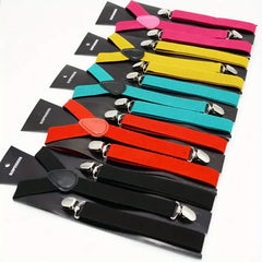 3x Mens Suspenders Braces Adjustable Strong Clip On Elastic Formal Wedding Slim - Assorted Colour Pack