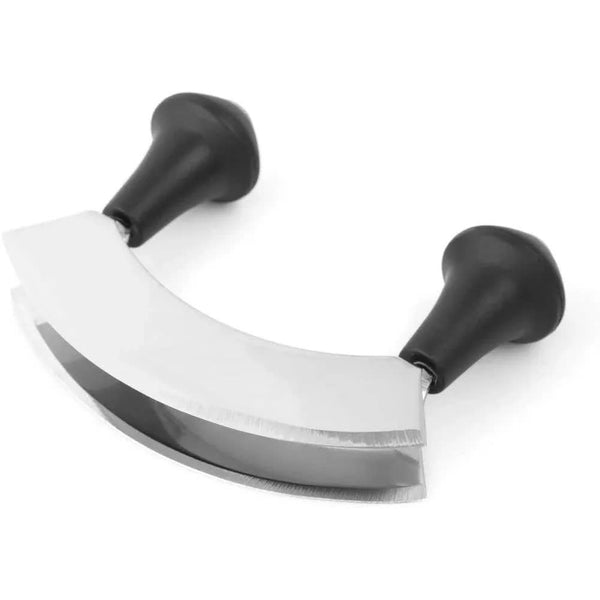 inCasa Double Stainless Steel Blade Mezzaluna Chopper & Board Set Herb Slicer