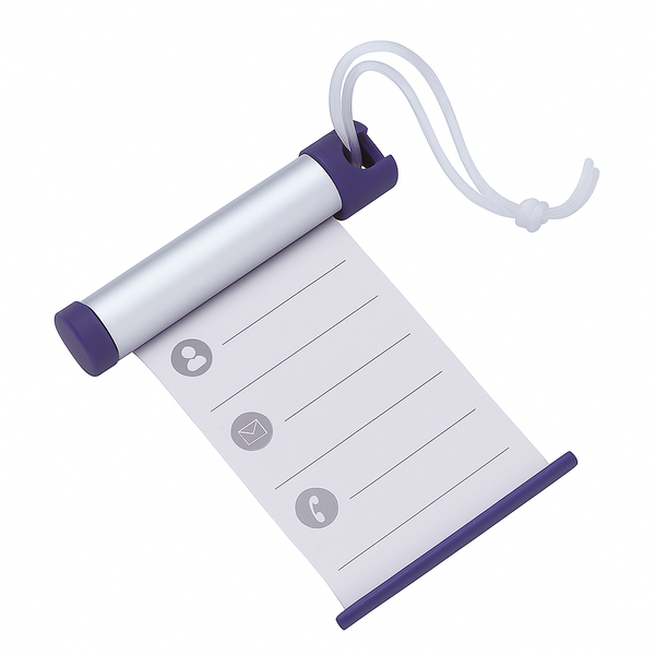 Funky Luggage Cylinder Tag Rollout Label for Address Details - Silver/Blue