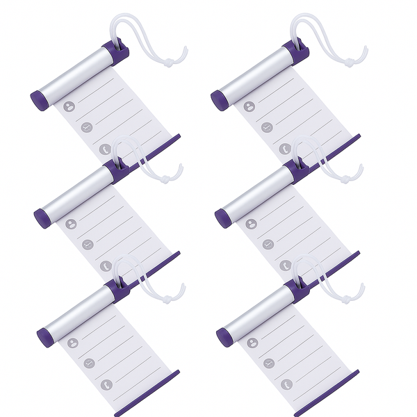 6x Funky Luggage Cylinder Tag Rollout Label for Address Details - Silver/Blue