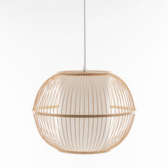Natural Woven Bamboo Sphere Pendant Lamp Hanging Light Bell Shade Boho Tropical