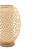 Natural Woven Bamboo Oval Table Lamp Light Shade Boho Tropical Coastal
