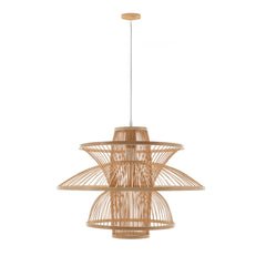Aurora Natural Hand-Woven Bamboo 3-Layer Pendant Lamp Light