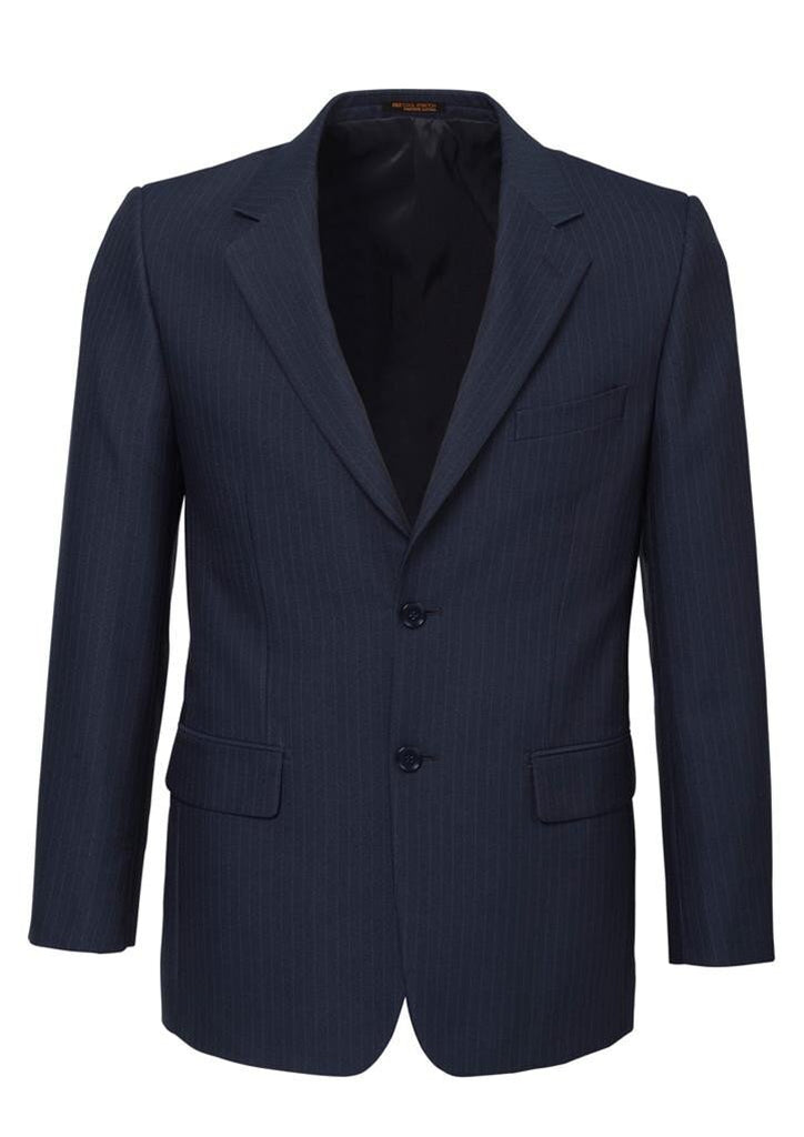 Mens Suit Jacket 2 Button Pinstripe Business Work Blazer Fully Lined - Navy - 102