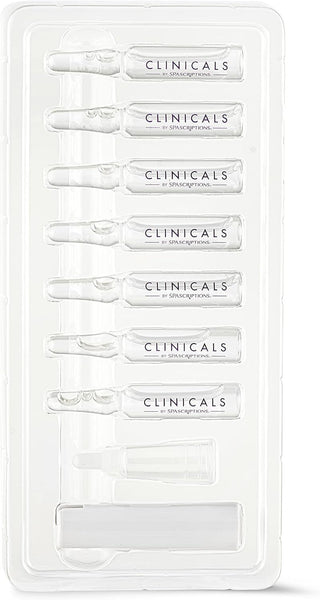 Spascriptions Clinicals Resurfacing Serum Ampoules 7-Pack 2.8ml Each Niacinamide Glycolic Acid PHAs Youthful Glow