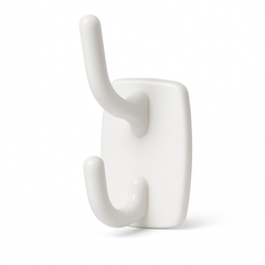 6x Deco Self-Adhesive Double Hooks in White – 2.3kg Weight Capacity per Hook