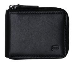 Futura Mens Zip Around Leather Wallet RFID Gift - Black