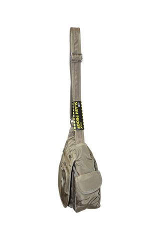 FIB Mens Flapover Shoulder Bag Cross Body Travel Satchel Shoulder Strap - Sand
