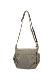 FIB Mens Flapover Shoulder Bag Cross Body Travel Satchel Shoulder Strap - Sand