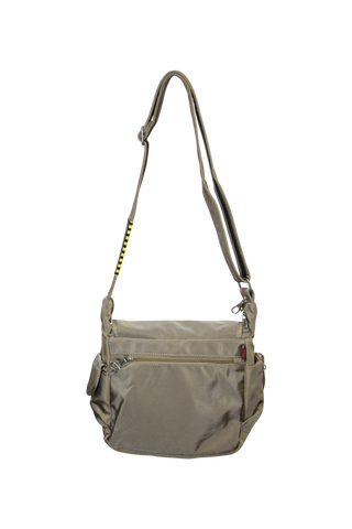 FIB Mens Flapover Shoulder Bag Cross Body Travel Satchel Shoulder Strap - Sand
