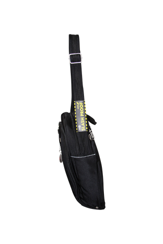 FIB Mens Tablet Crossover Bag Shoulder Strap Travel Wallet - Black