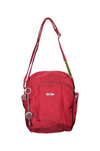 FIB Mens Tablet Crossover Bag Shoulder Strap Crossbody Satchel Travel - Burgundy