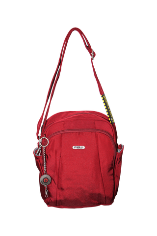 FIB Mens Tablet Crossover Bag Shoulder Strap Crossbody Satchel Travel - Burgundy