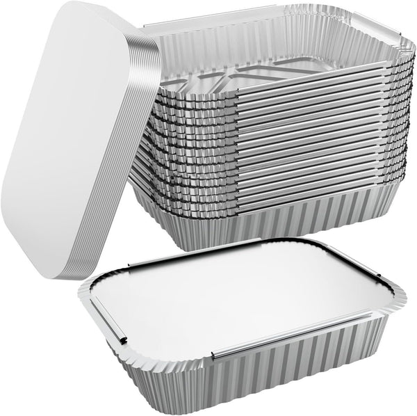 240x Aluminium Disposable Foil Food Container Trays Pans w/ Lids Covers Bulk 14cm*12cm*4.5cm