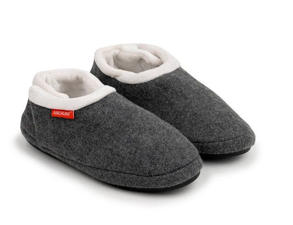 ARCHLINE Orthotic Slippers CLOSED Arch Scuffs Orthopedic Moccasins Shoes in Grey Marle - EUR 36