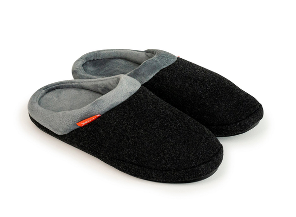 ARCHLINE Orthotic Slippers Slip On Arch Scuffs Orthopedic Moccasins in Charcoal Marle - EUR 43