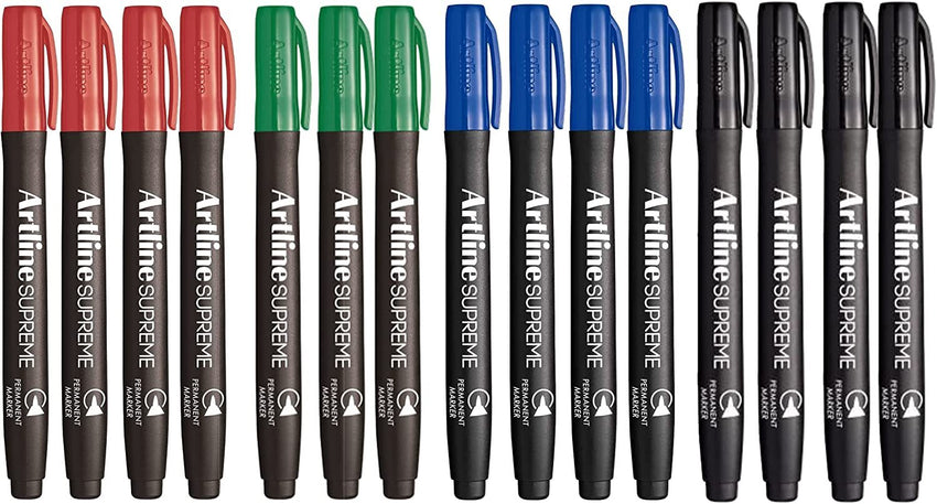 2x 15pcs (30pcs Total) Artline Supreme Permanent Markers - Assorted Colours