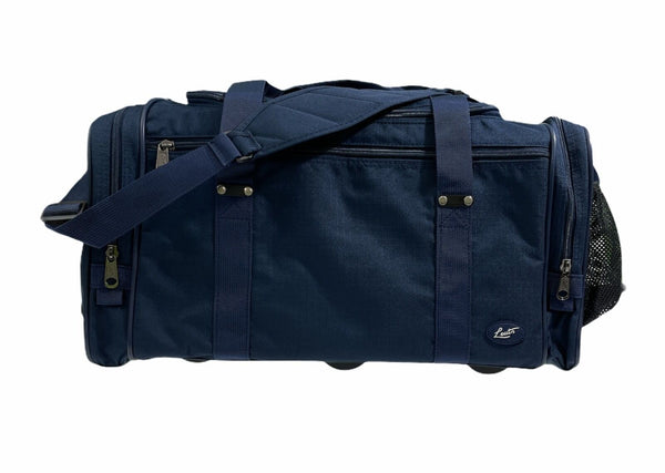 44L Foldable Duffel Bag Travel Gym Sports D-Zip Top Shoulder Strap - Dark Navy