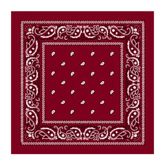 BANDANA Paisley 100% COTTON Head Wrap Durag Bandanna Summer Biker Scarf Mask - Burgundy