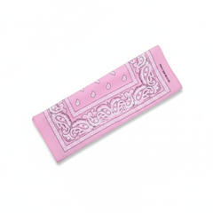 BANDANA Paisley 100% COTTON Head Wrap Durag Bandanna Summer Biker Scarf Mask - Light Pink