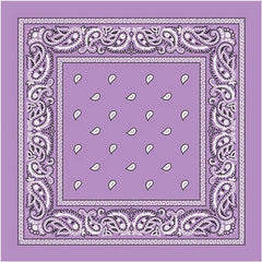 BANDANA Paisley 100% COTTON Head Wrap Durag Bandanna Summer Biker Scarf Mask - Lilac