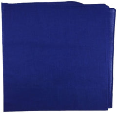 Plain Bandana 100% COTTON Head Wrap Durag Bandanna Summer Biker Scarf Mask - Blue