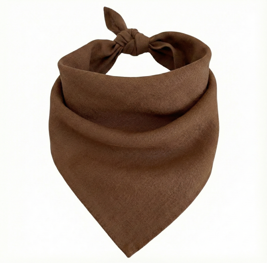 BANDANA 100% COTTON Head Wrap Durag Bandanna Summer Scarf Mask in Plain Brown