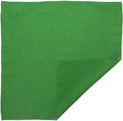 Plain Bandana 100% COTTON Head Wrap Durag Bandanna Summer Biker Scarf Mask - Green