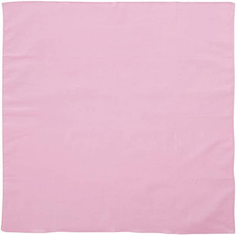 Plain Bandana 100% COTTON Head Wrap Durag Bandanna Summer Biker Scarf Mask - Light Pink