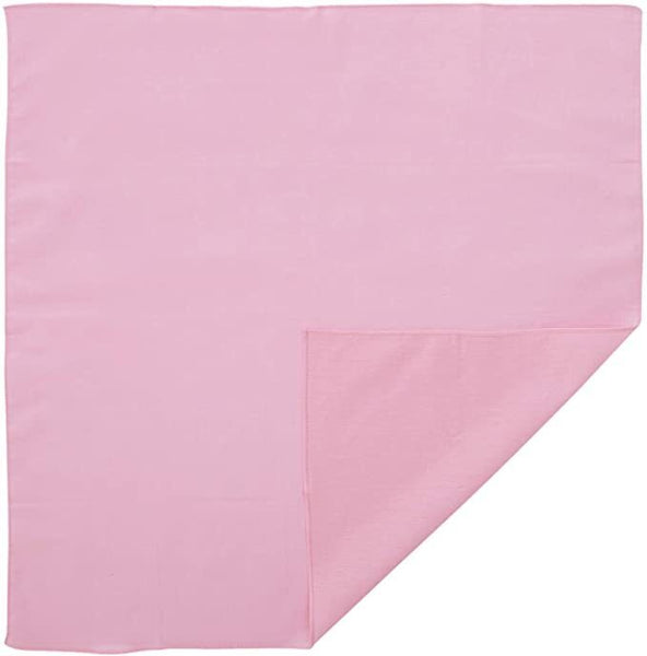 Plain Bandana 100% COTTON Head Wrap Durag Bandanna Summer Biker Scarf Mask - Light Pink