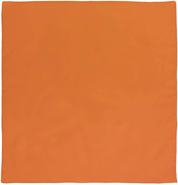 BANDANA Paisley 100% COTTON Head Wrap Durag Bandanna Summer Biker Scarf Mask - Orange (Plain)