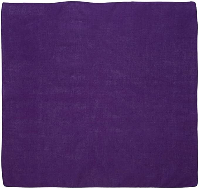 BANDANA Paisley 100% COTTON Head Wrap Durag Bandanna Summer Biker Scarf Mask - Purple (Plain)