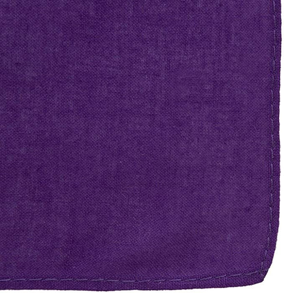 Plain Bandana 100% COTTON Head Wrap Durag Bandanna Summer Biker Scarf Mask - Purple