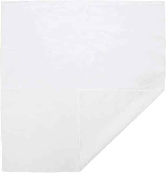 Plain Bandana 100% COTTON Head Wrap Durag Bandanna Summer Biker Scarf Mask - White