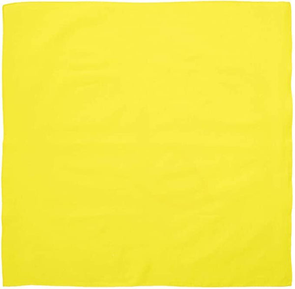 BANDANA Paisley 100% COTTON Head Wrap Durag Bandanna Summer Biker Scarf Mask - Yellow (Plain)