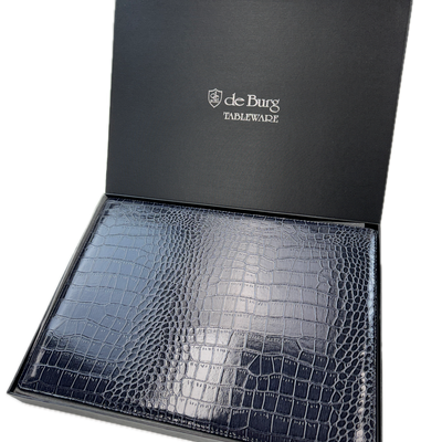 de Burg 4 Piece Table Place Mat Set Placemat with Croc Pattern - Blue