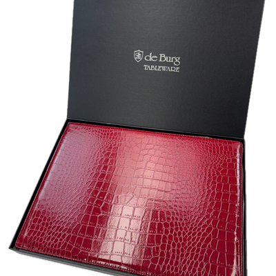 de Burg 4 Piece Table Place Mat Set Placemat with Croc Pattern - Red