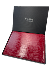 de Burg 4 Piece Table Place Mat Set Placemat with Croc Pattern - Red