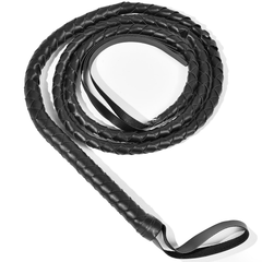 BLACK WHIP Faux Leather Costume Party 180cm Riding Cowboy Fancy Dress