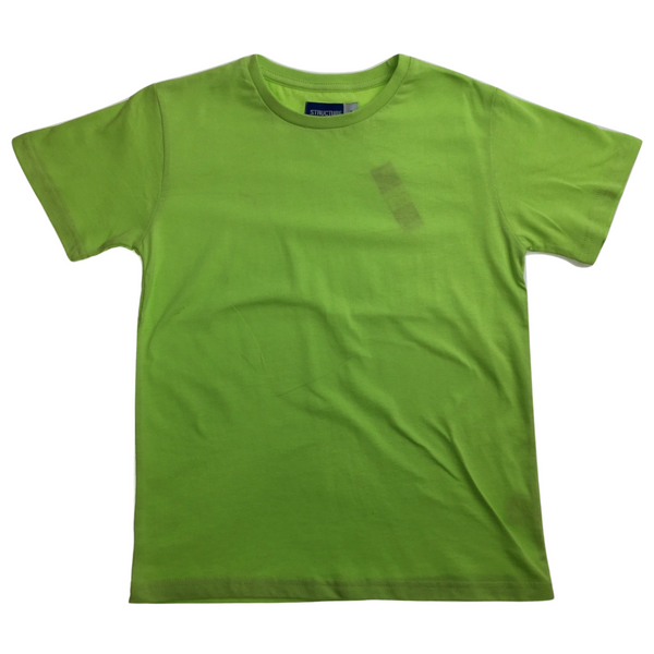 KIDS PLAIN T SHIRT Childrens Child 100% COTTON Boys Girls Basic Blank Tee Top - Lime - 12