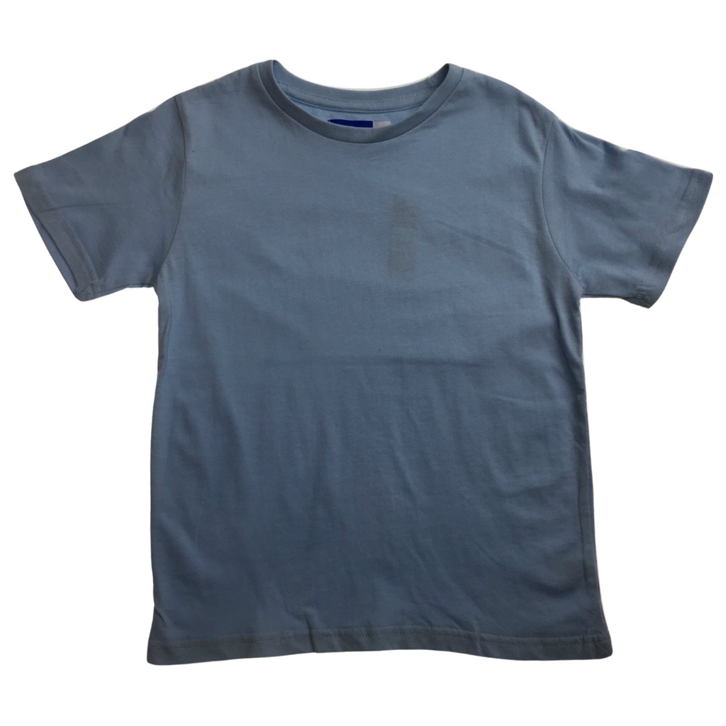 KIDS PLAIN T SHIRT Childrens Child 100% COTTON Boys Girls Basic Blank Tee Top - Sky Blue - 4