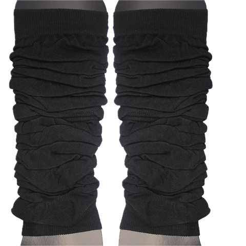 LEG WARMERS Knitted Womens Neon Party Knit Ankle Fluro Dance Costume 80s Pair - Black