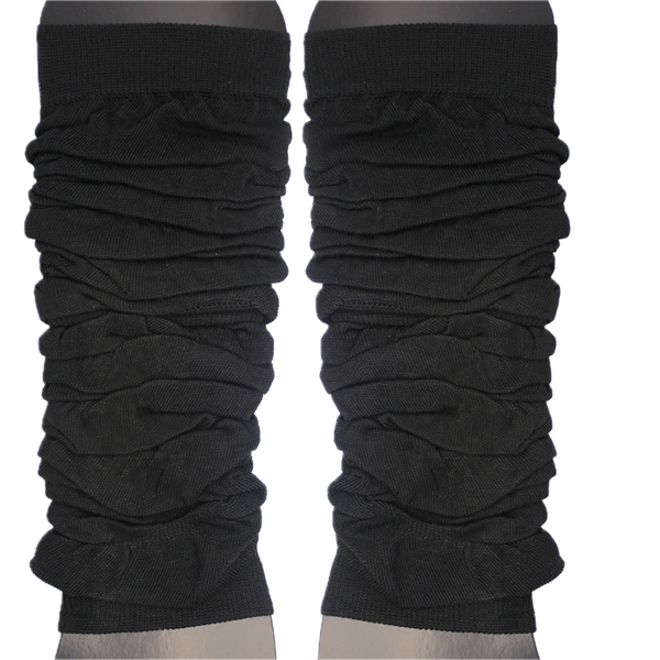 LEG WARMERS Knitted Womens Neon Party Knit Ankle Fluro Dance Costume 80s Pair - Black