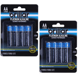 2x 4 Pack LR6 AA Platinum Alkaline Batteries Long Lasting Power Home Office