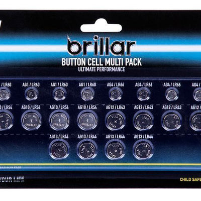 20x LITHIUM BUTTON CELL BATTERIES AG1/LR60, AG4/LR66, AG10/LR54, AG12/LR43, AG13/LR44