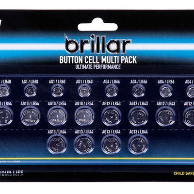 20x LITHIUM BUTTON CELL BATTERIES AG1/LR60, AG4/LR66, AG10/LR54, AG12/LR43, AG13/LR44